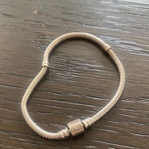 Pandora moments sterling Silver barrel clasp  Snake Chain Bracelet 7 inches